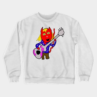 one guitar playing cat Crewneck Sweatshirt